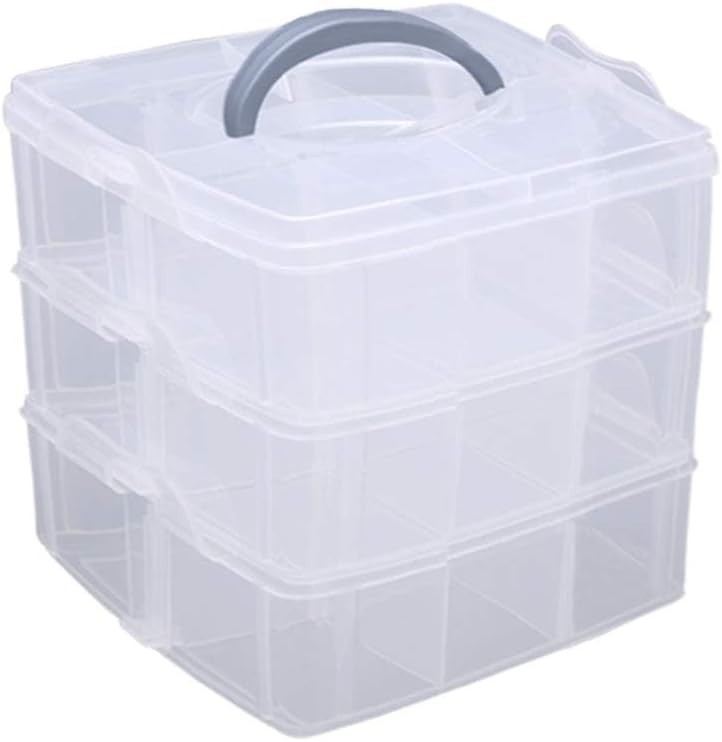 Effortless Organization with 3-Tier Transparent Compartment Box - 27 Sections gallery