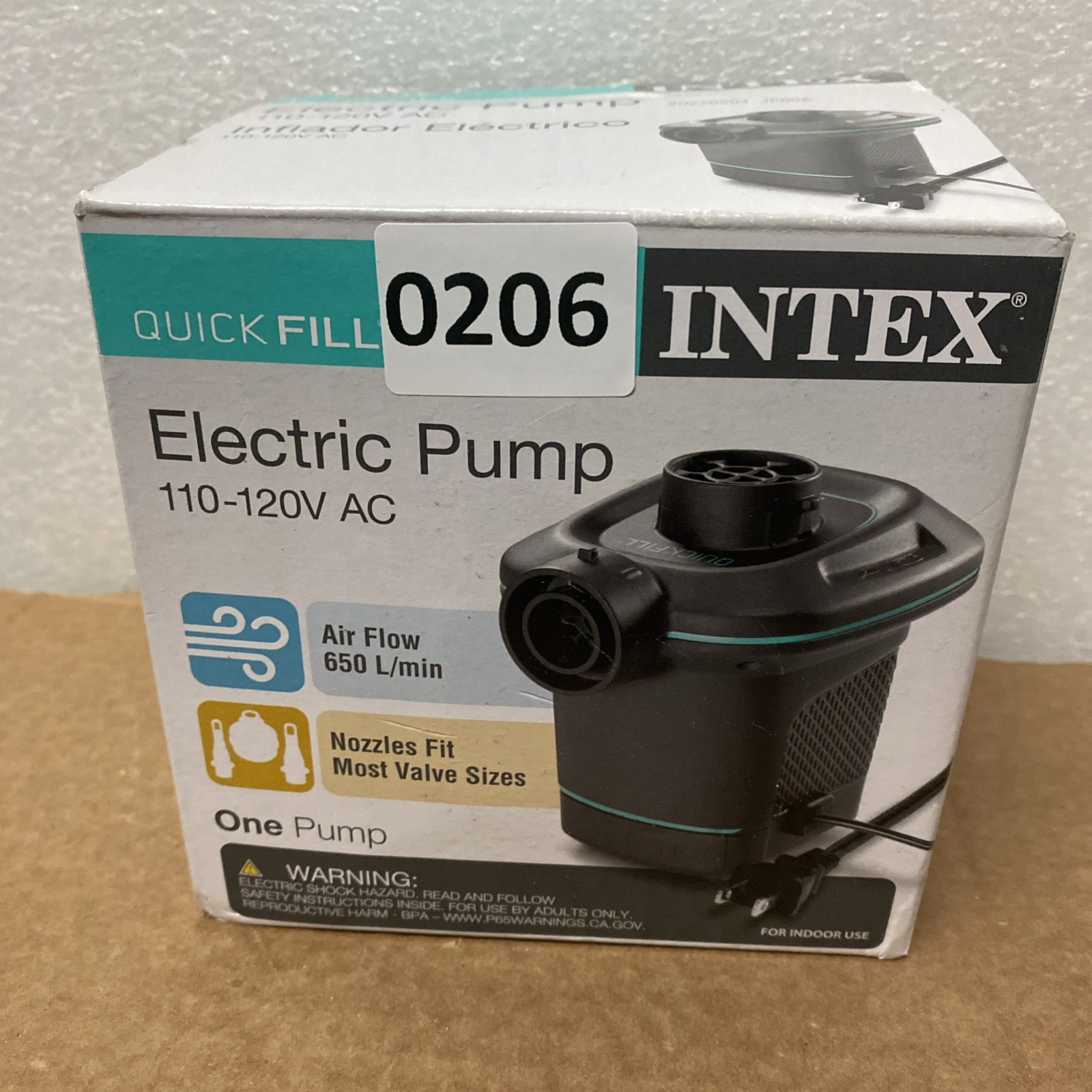 Intex 66639E 120V Quick Fill AC Electric Air Pump w/ 3 Interconnected Nozzles gallery