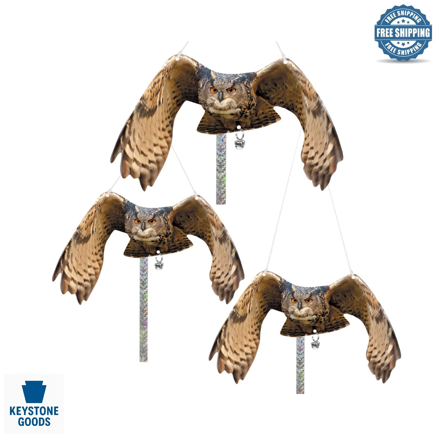 3-Pack Reflective Owl Bird Repellent for Garden & Patio gallery