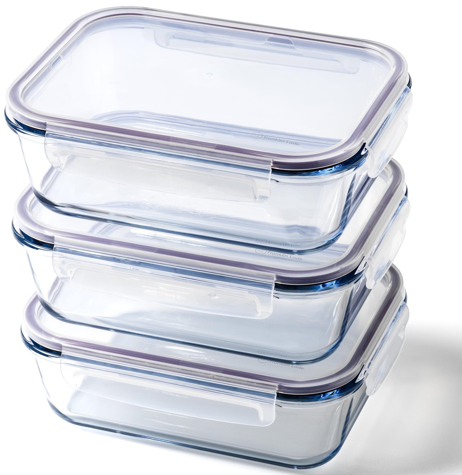 Glass Food Storage Containers 3 Pack Large Set 52oz/6.4 cup BPA-Free Airtight gallery