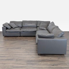 Modway Commix Grey Vegan Leather Sectional Sofa – L-Shaped Seating