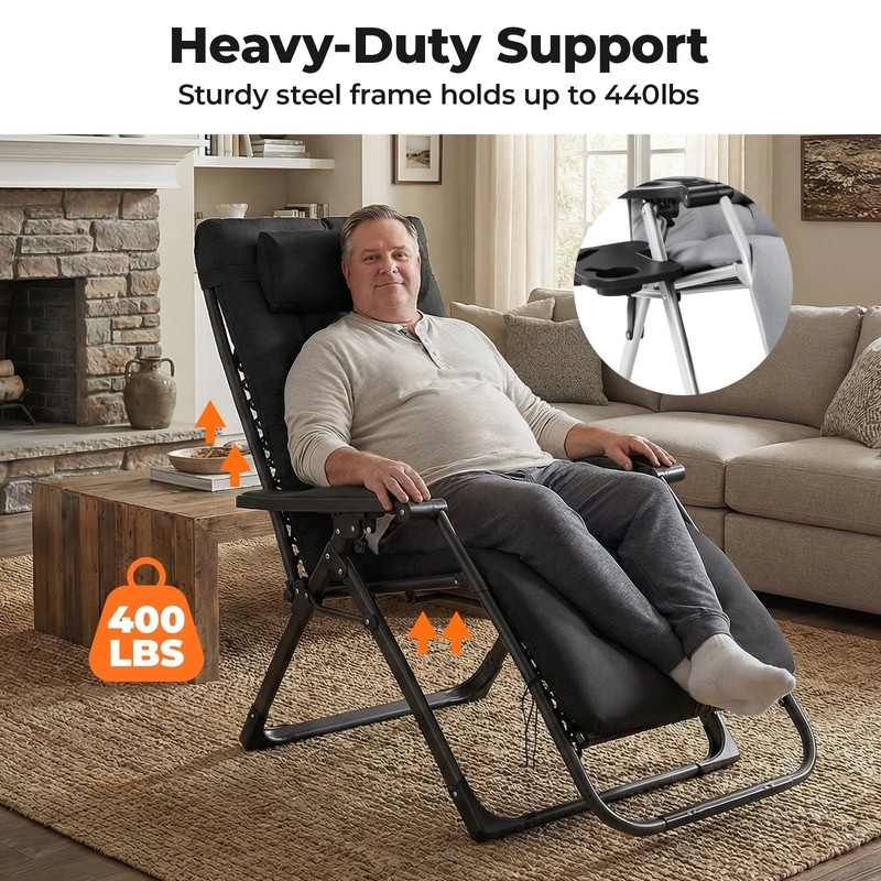 Zero Gravity Chair 440lbs Capacity,Foldable for Outdoor,Outdoor sun lounge chair gallery