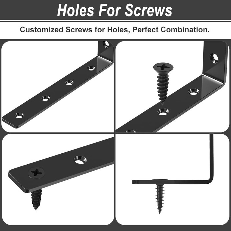 8 Pack Shelf Bracket, 5" x 3" L Brackets for Shelves, Heavy Duty Stainless Steel gallery