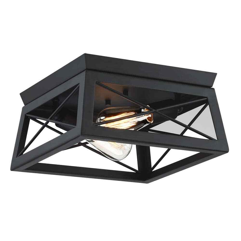 Hukoro Mousse 12 in. W. 2-Light Flush Mount with Matte Black finish gallery