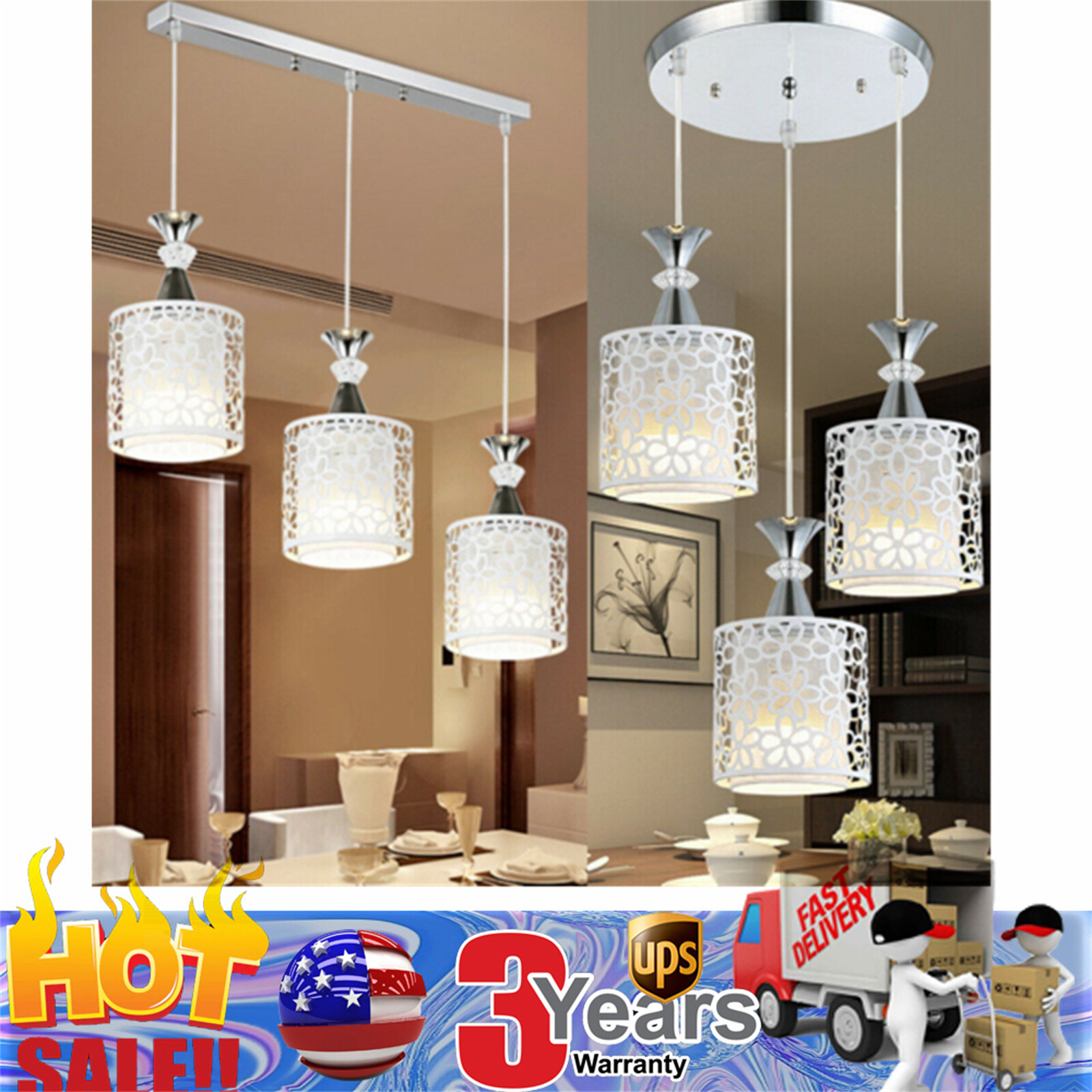 3-Light Island Chandelier Kitchen Ceiling Light Pendant Lamp Lighting Fixture gallery