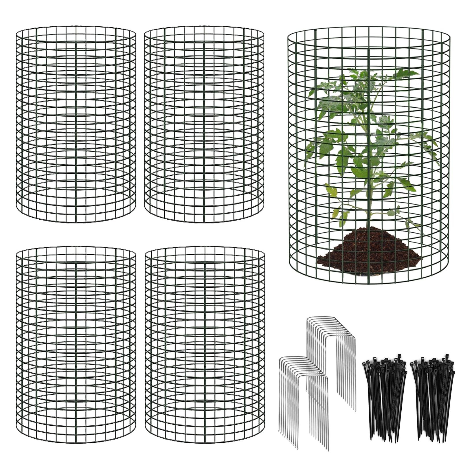15 Pcs Large Wire Plant Protector from Animals, 5 Pack 24" H X 12" Dia Metal ... gallery