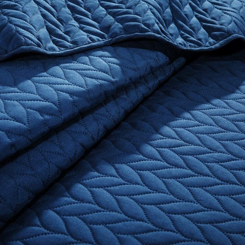 3 Piece Embossed Quilted Bedspread King Size Comforter Set Coverlet Bed Throws gallery