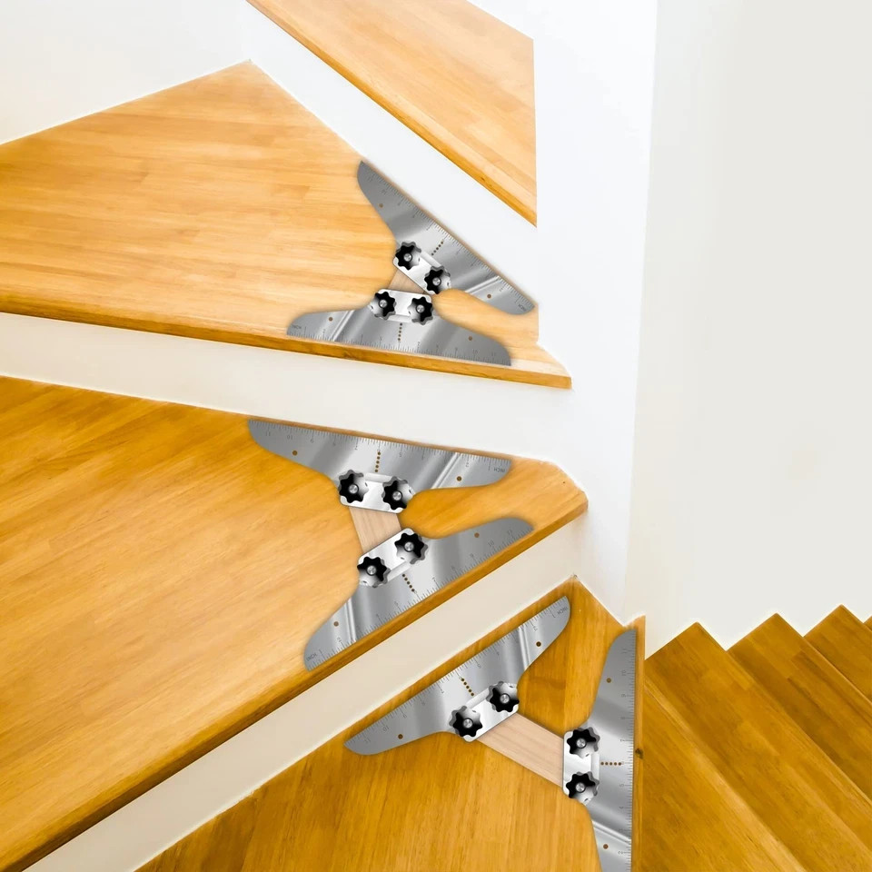 Stair Tread Template Tool, Stair Measuring Tool, Tread Jig Set - with Level &... gallery