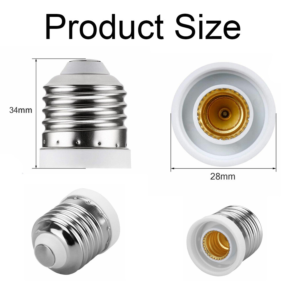 5/10x Light Bulb Socket Adapter Medium Base E26 to E12 Candelabra Screw Reducer gallery