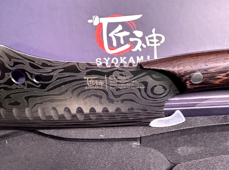 SYOKAMI Cleaver Chef Knife Herb Stripper, 7" Asian Kitchen 3-in-1 Combined gallery
