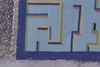 Rugmoda Cotton Blue Geometric Maze Rug 3x5 ft Modern Flatweave Dhurrie Area Rug gallery