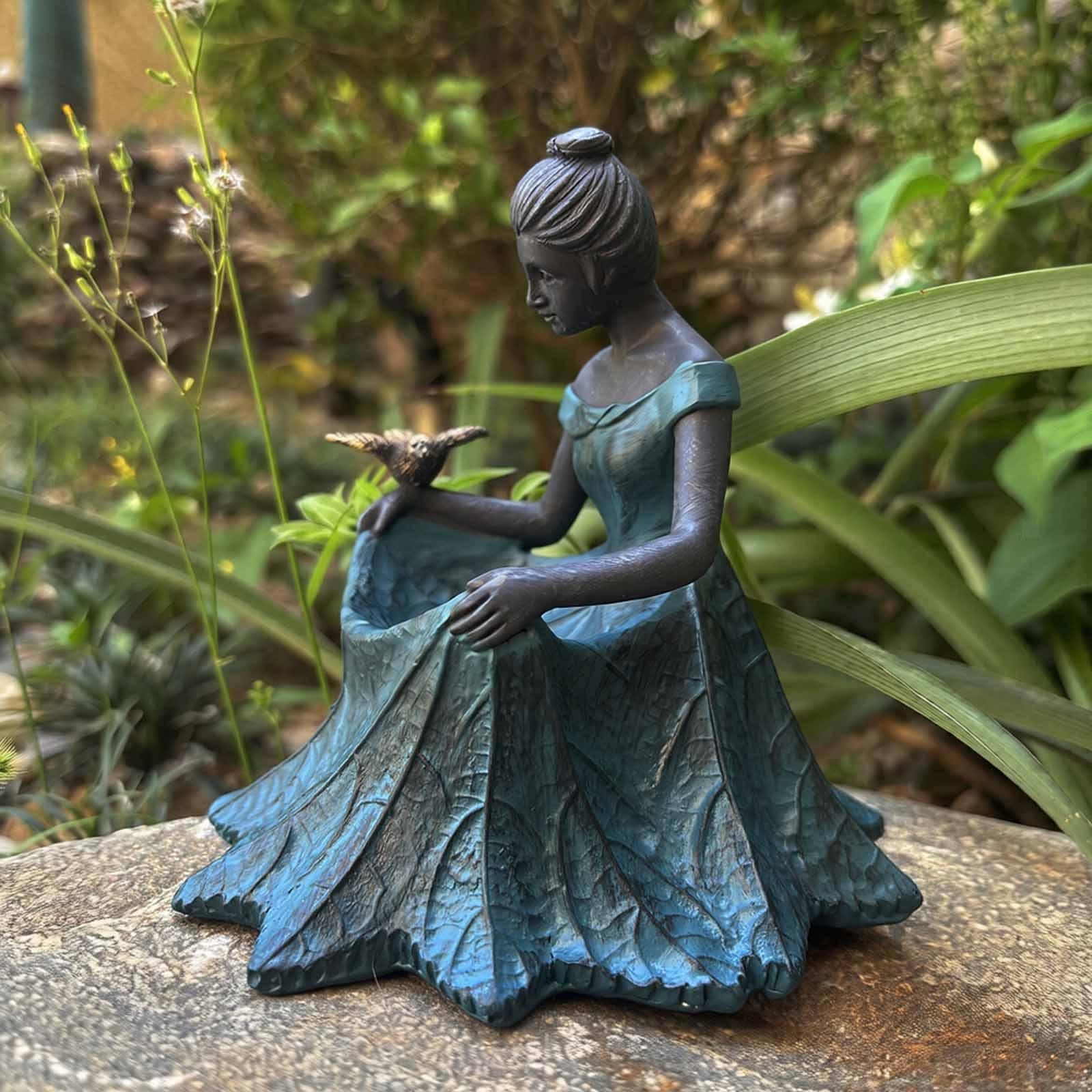 Angel Curtsy Bird Feeder Bath Lawn Balcony Patio Outdoor Garden Fairy Statue gallery