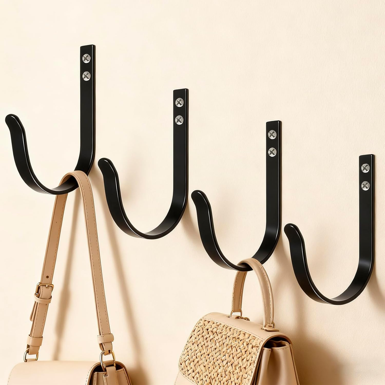 Wall Hooks for Hanging, Large Coat Hooks Wall Mount, Heavy Duty Screw in Metal H gallery