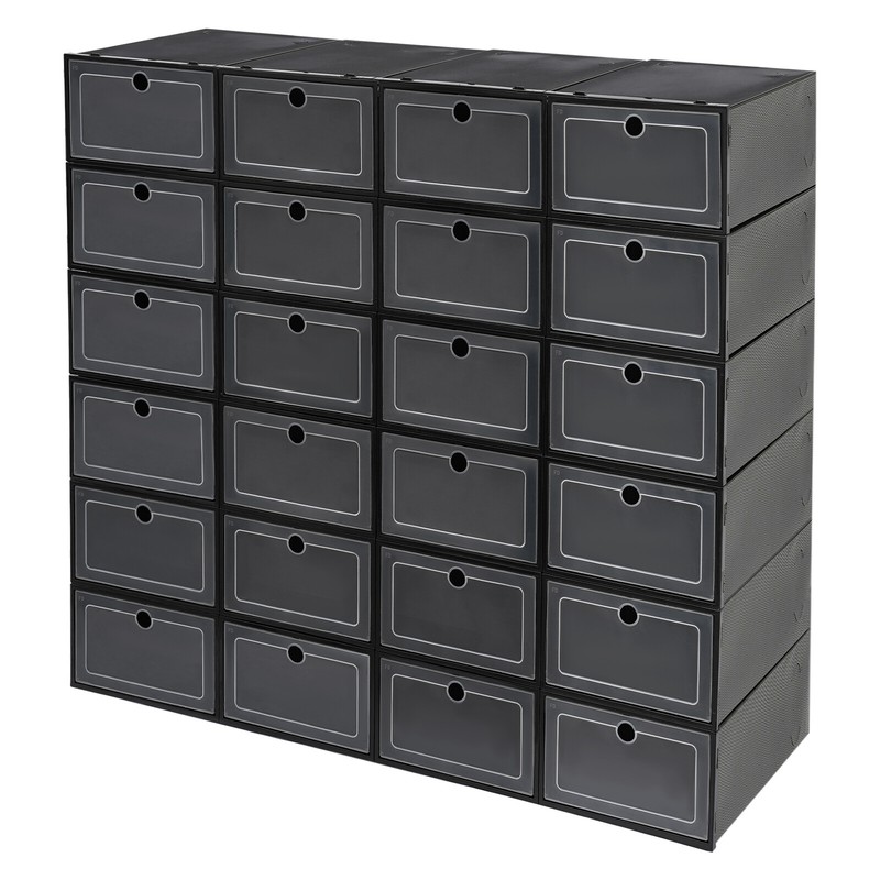 24 Pack Shoe Storage Boxes, Stackable Shoe Boxes, Shoe Storage Organizer NEW gallery