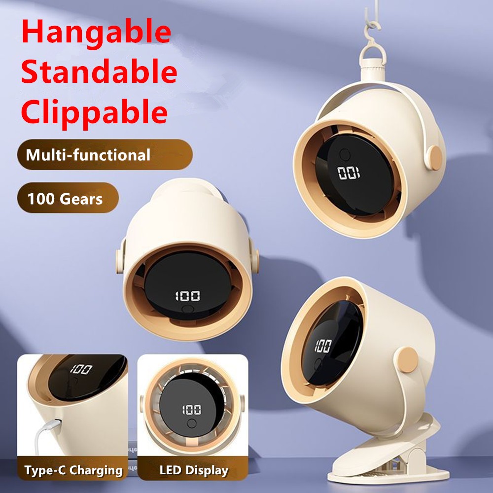 NEW Clip-On USB Desktop Small Fan, Stepless Speed Adjustment with LED display gallery