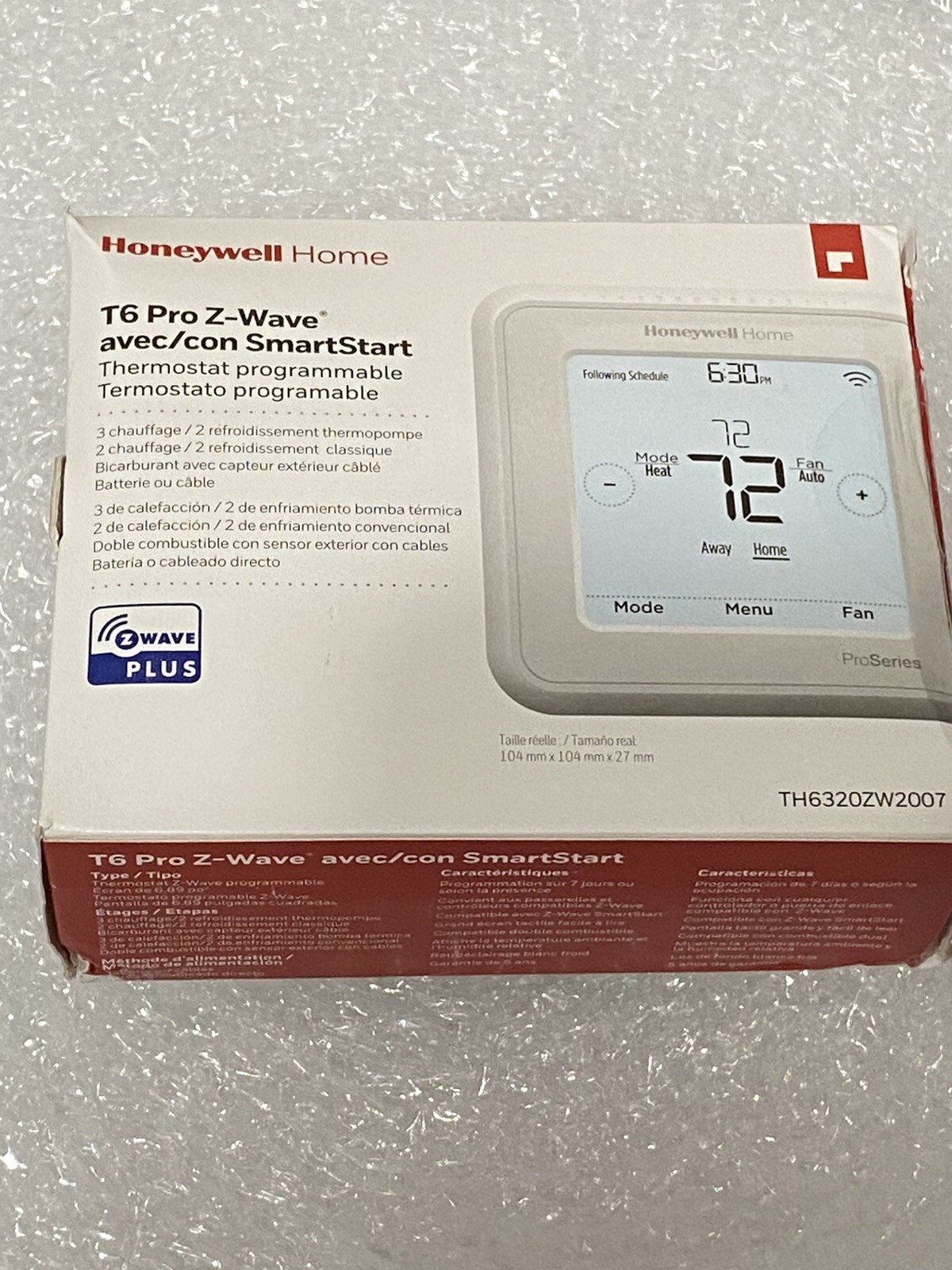 Honeywell T6 Pro Z-Wave SmartStart Programmable Thermostat (TH6320ZW2007) gallery