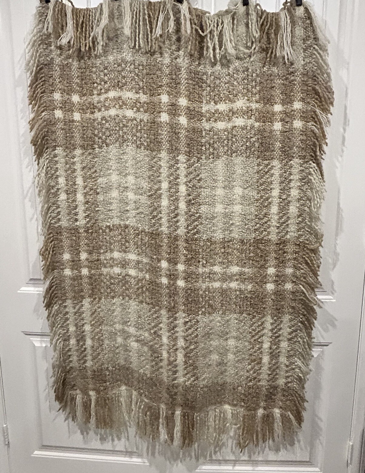 Kennebunk Weavers Throw Double Weave Gray Tans 40" W x 60" L (72” w/fringe) USA. gallery