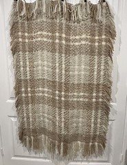 Kennebunk Weavers Throw Double Weave Gray Tans 40″ W x 60″ L (72” w/fringe) USA.