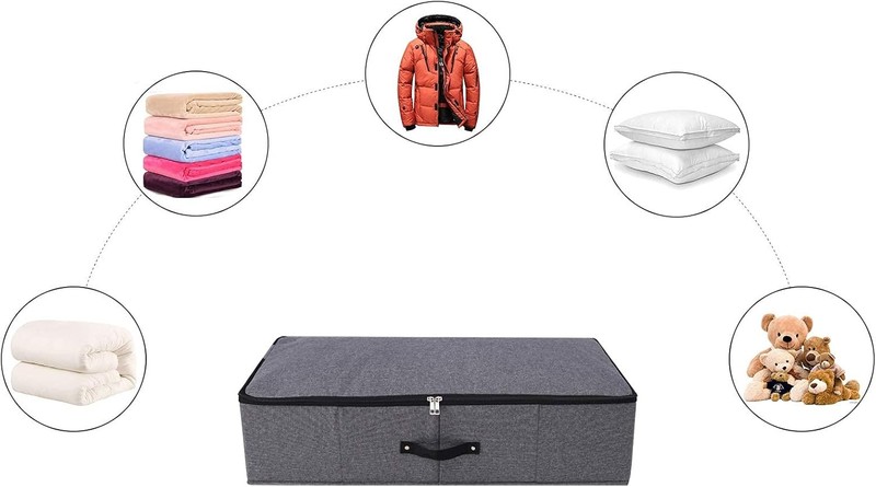 Foldable Under Bed Storage Bins, 2-Pack Organizers for Clothes & Quilts gallery