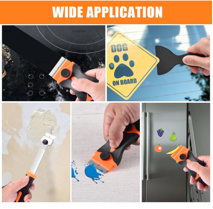 NECAMOCU 4 Pack Razor Blade Scraper, Premium Cleaning Scraper Tool with 50 PCS M gallery