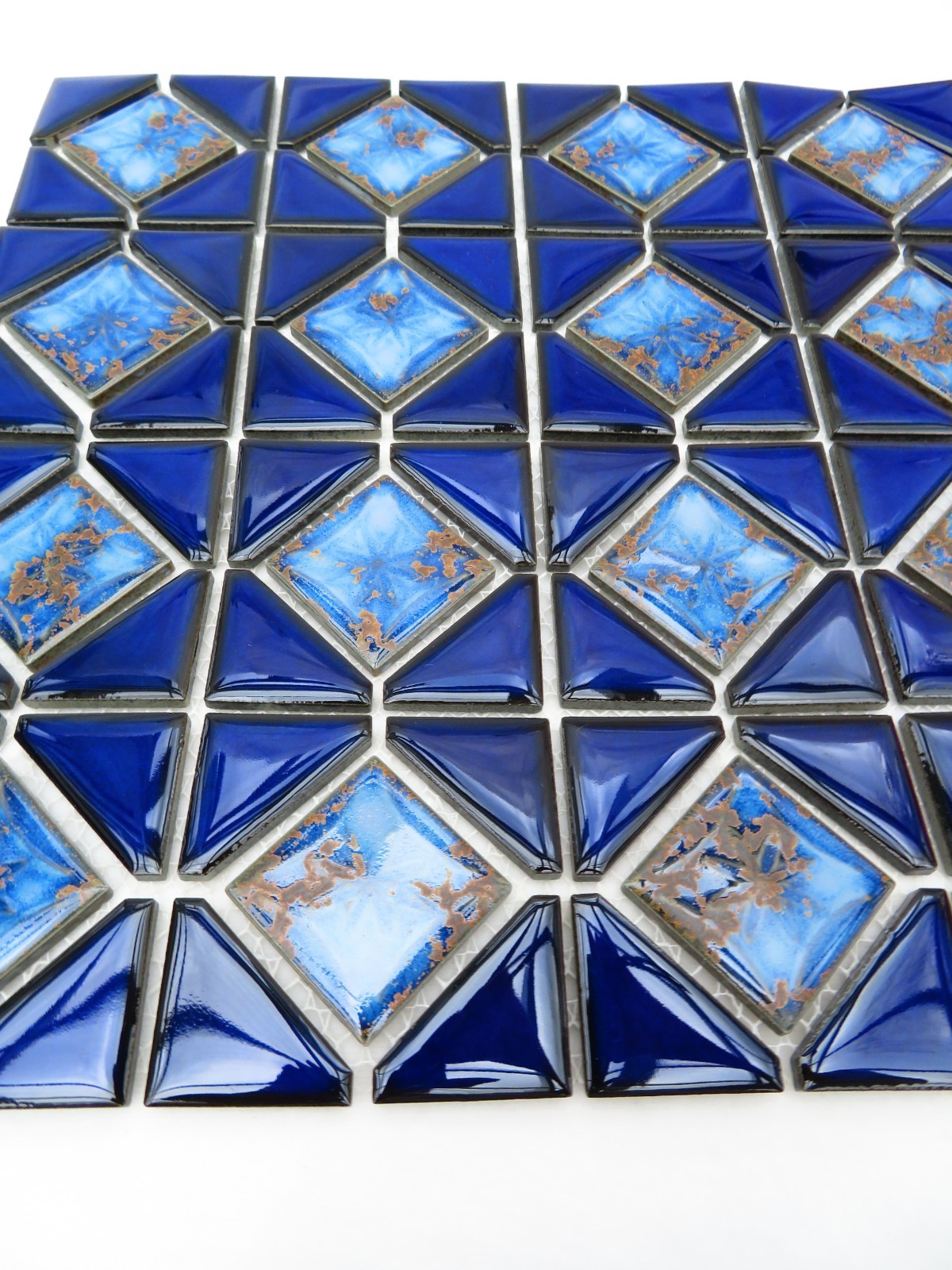 Porcelain Pool Tiles 1 Sheet 12" Blues w/ Tan Weatherproof 3" Craft & Design gallery