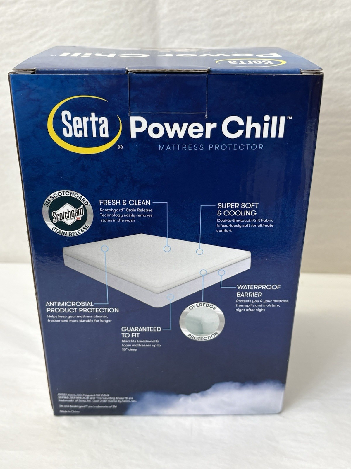 New Serta Power Chill Mattress Protector Waterproof Cool To The Touch QUEEN gallery