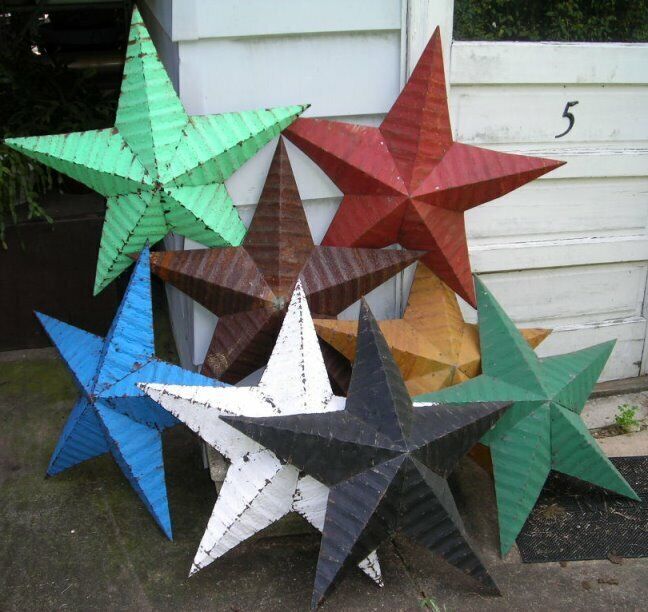 authentic AMISH BARN TIN STAR primitive rustic 22" MANY COLORS free shipping gallery
