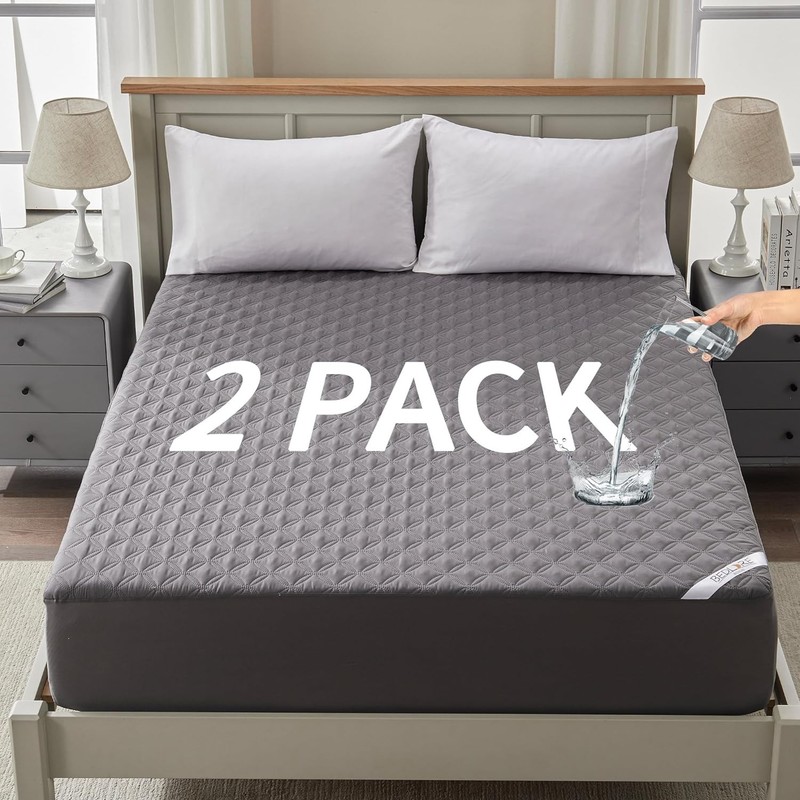 2 Pack Queen Waterproof Mattress Cover - Soft, Breathable & Noiseless gallery