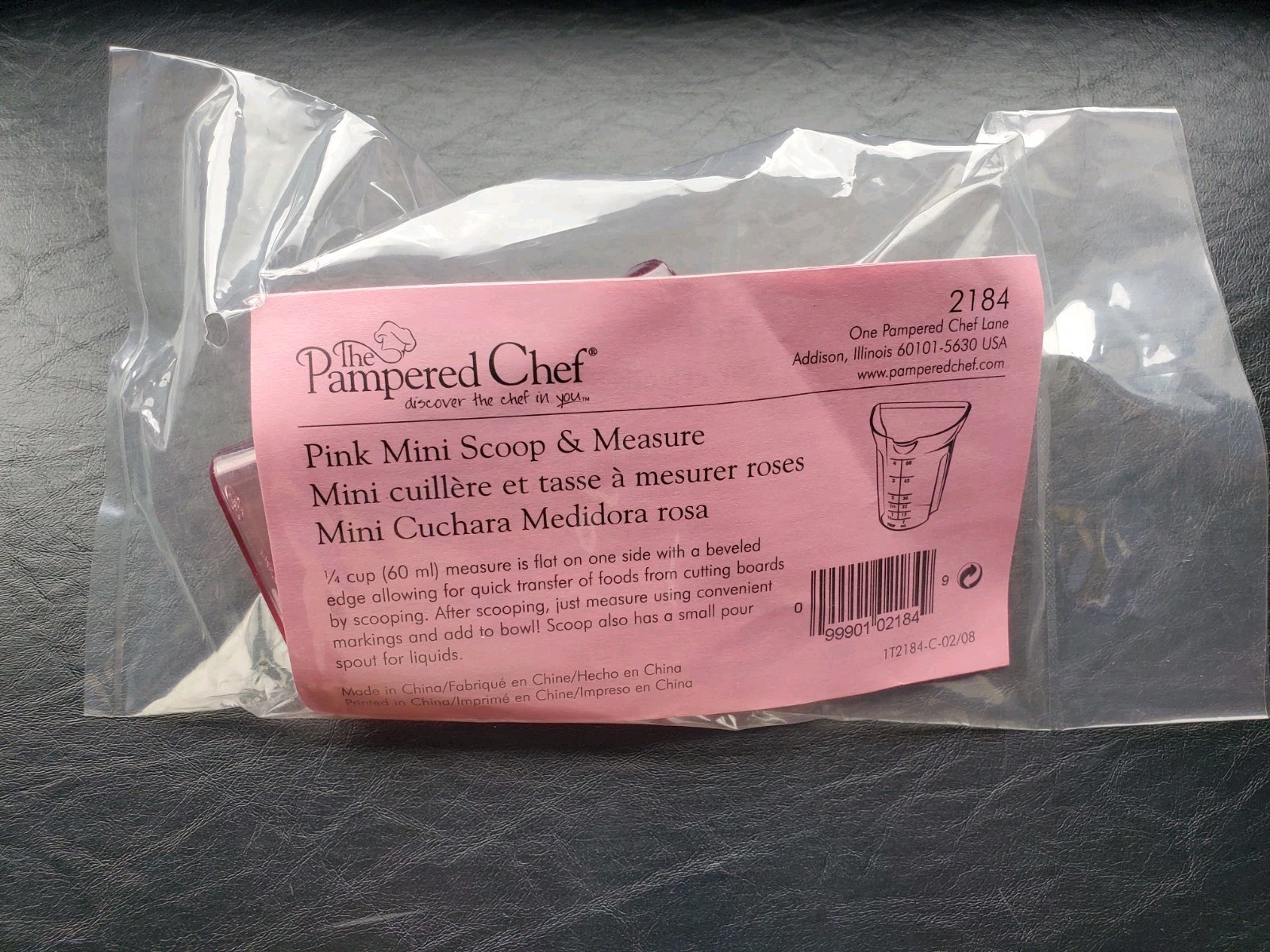 Pampered Chef Pink Mini Scoop & Measure 1/4 Cup 4 Tbsp Help Whip Cancer NIP gallery