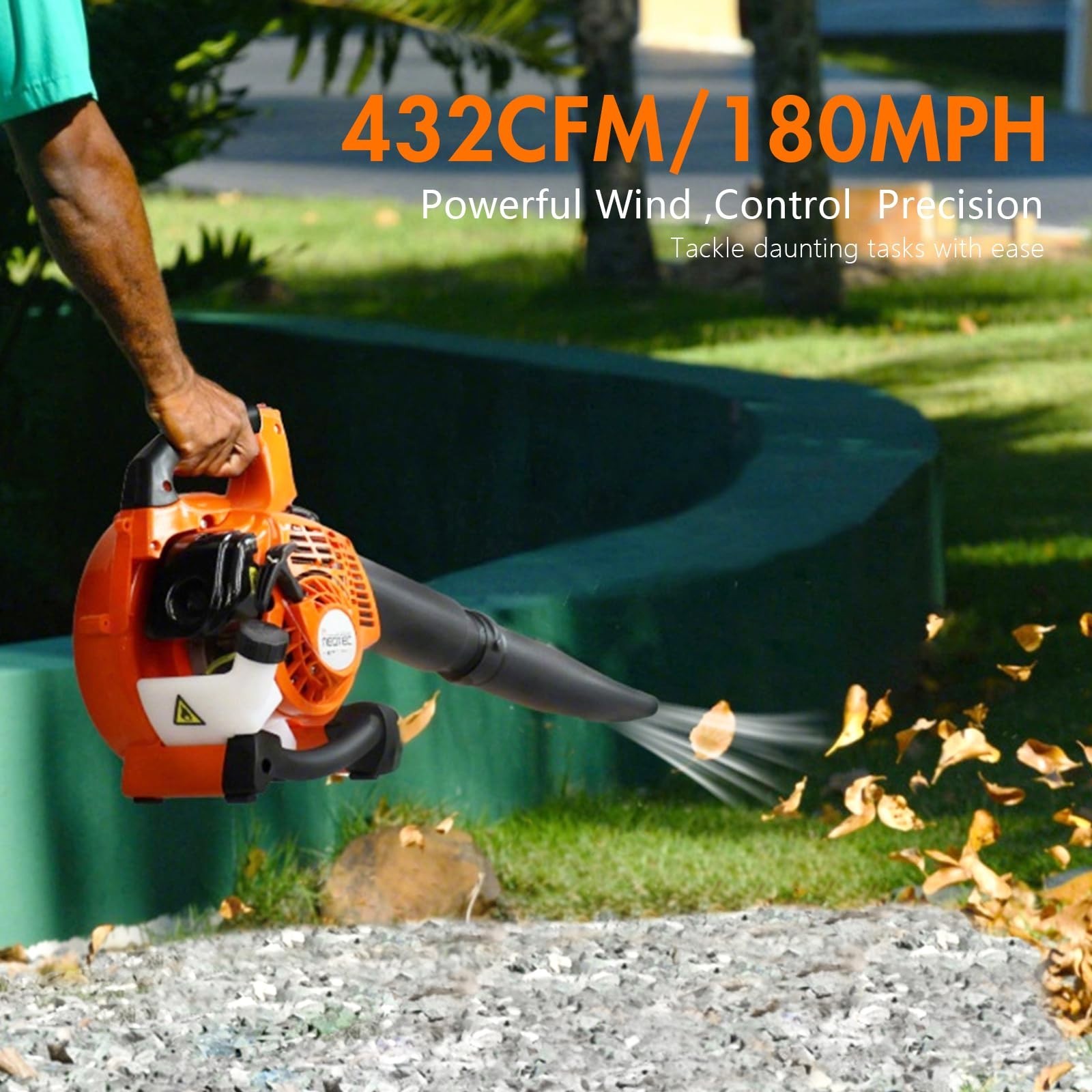 2-Stroke Handheld Leaf Blower Gas Powered 25.4CC Heavy Duty Grass Yard Clean US gallery