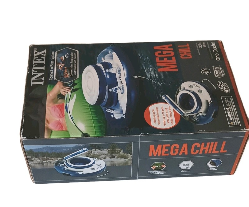 NIB Intex MegaChill Inflatable Floating 35in Beverage Cooler Holds 40+ Cans gallery