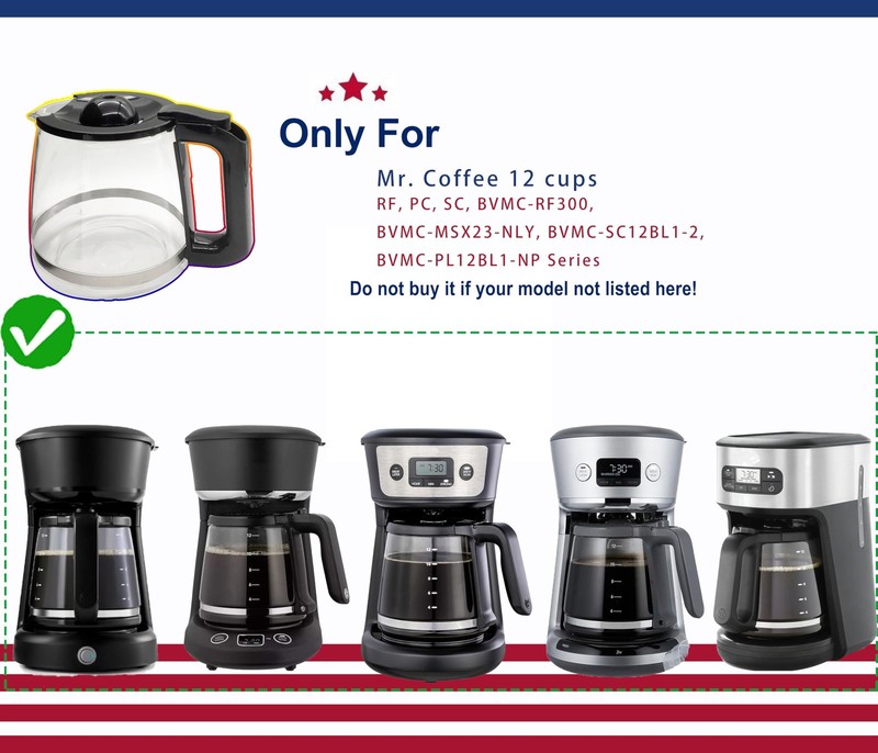 12 Cup Coffee Pot replacement Compatible Mr. pot, Clear gallery