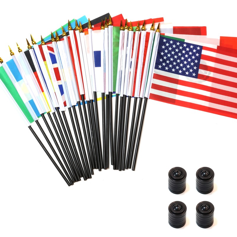 Anley 24 Countries Deluxe Desk Flags Set 8 x 5 Inches Miniature Desktop Flag gallery