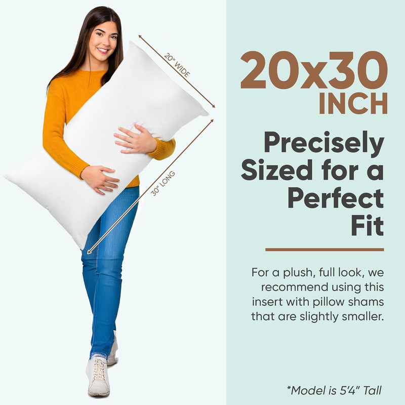 Pillowflex Synthetic down Pillow Insert - 20X30 down Alternative Pillow, Ultra S gallery