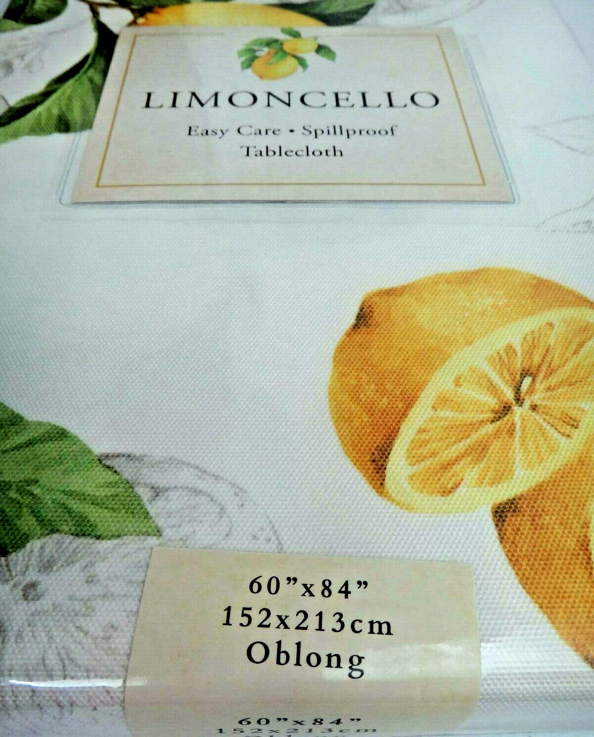 Limoncello Easy Care Yellow Lemon Oblong Tablecloth 60" x 84" / 152 cm x 213 cm gallery