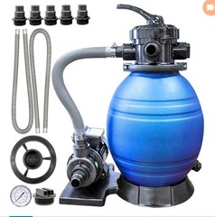 Complete HYDROTOOLS 12″ Sand Filter & Pump System – Silent, 1980 GPH Performance