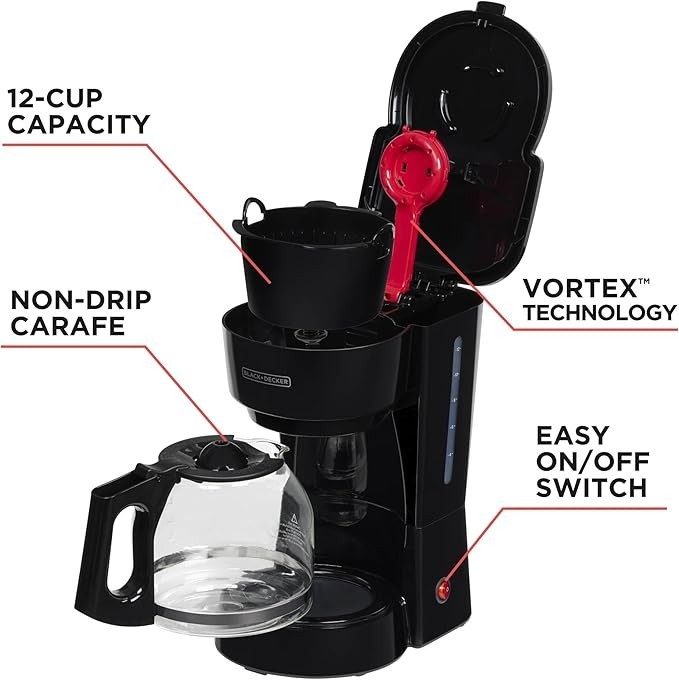 BLACK+DECKER 12-Cup Coffee Maker with Easy On/Off Switch gallery