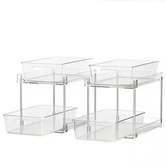 Multi-Purpose Tabletop Mount Slide-Out Drawer Non-Slip Shower Caddy, 4-Pack Bath