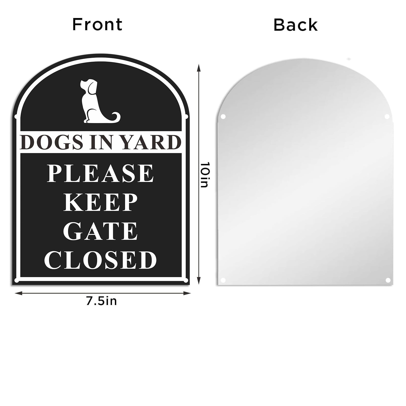 2 Pack Please Close The Gate Metal Sign - Dogs In Yard - Brushed Aluminium Du... gallery