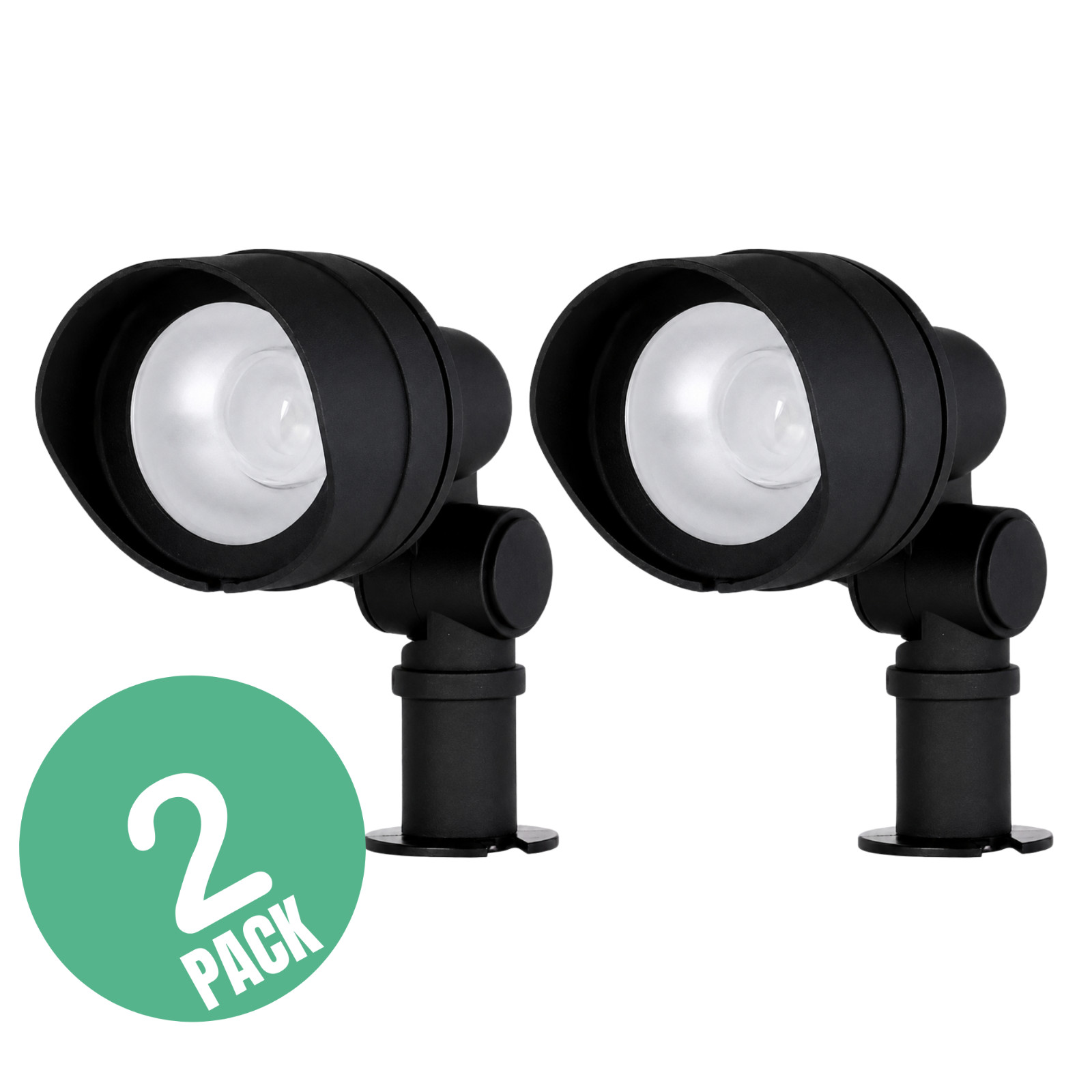 2-pack Hampton Bay LED Low Voltage Spotlight Metal Black Landscape Lights 20W gallery