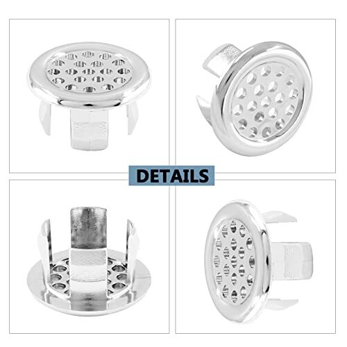 3 Pack Bathroom Sink Overflow Trim Ring Electroplating Chrome Overflow Drain Cov gallery