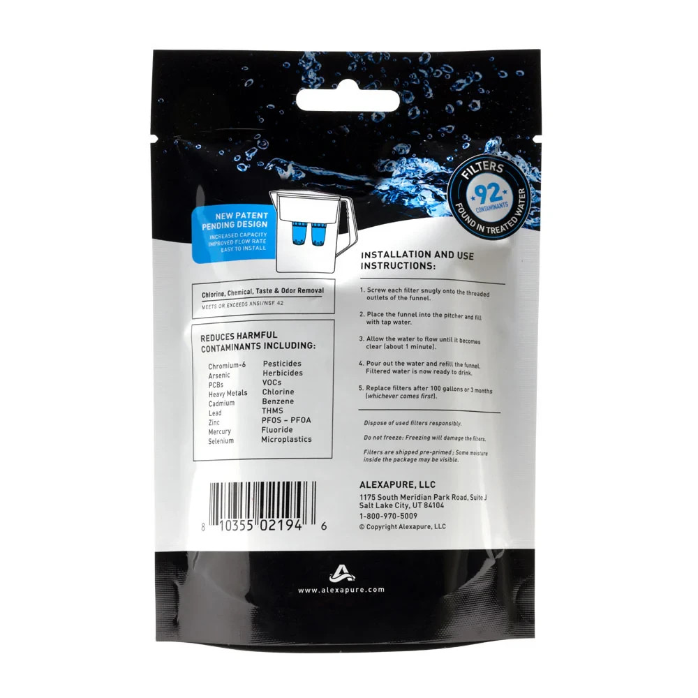Alexapure Pitcher Replacement Filters - 2-Pack gallery