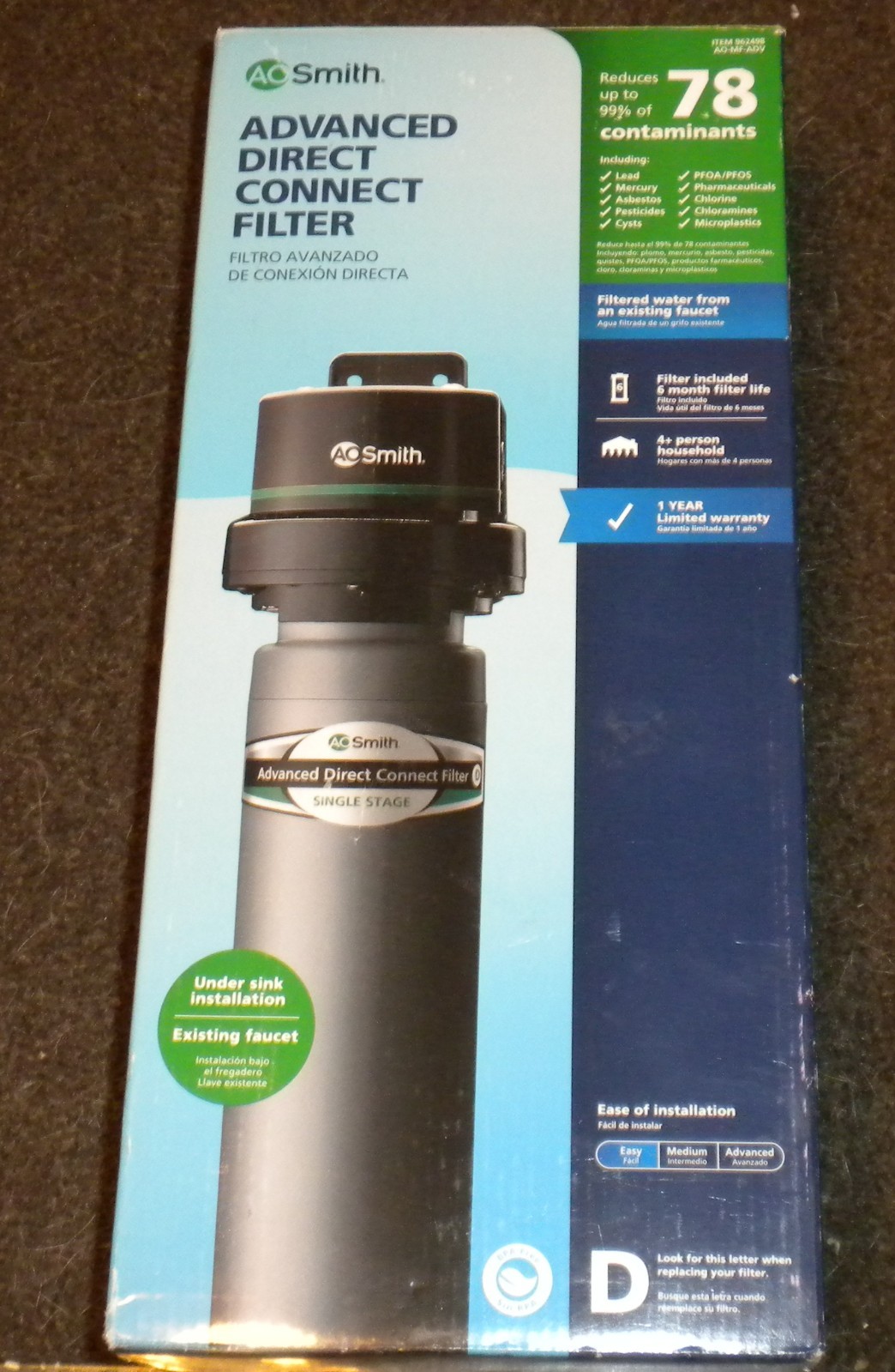 AO Smith Water Filter for Sink Faucet - Advanced Direct Connect Under Sink Wa... gallery