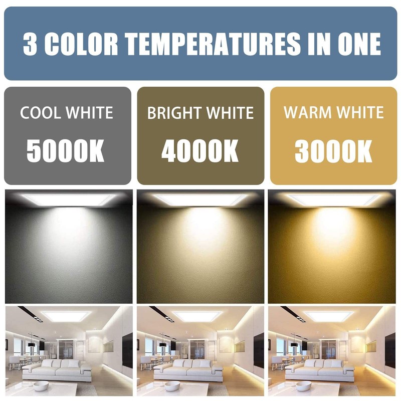 Oukeeto 2X2 Ft Led Flat Panel Light 45W 5625Lm 3000K/4000K/5000K Color gallery