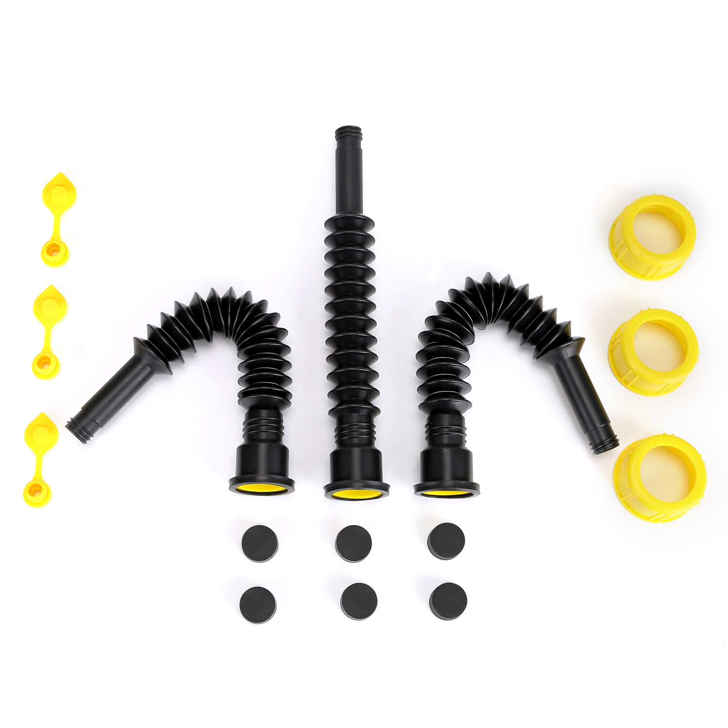 3pk Gas Spout Replacement Replace Old Gas Can Fill Kit Fuel Diesel Water black gallery