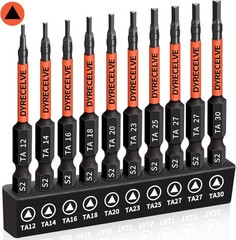10-Pack Triangle Screwdriver Set – Premium S2 Steel Triangle Bit Set (2.56″ Long