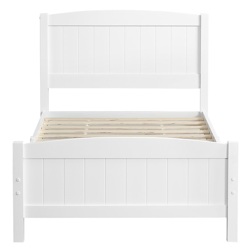 Twin Size Mattress Foundation Platform Bed Frame with Wooden Headboard Footboard gallery