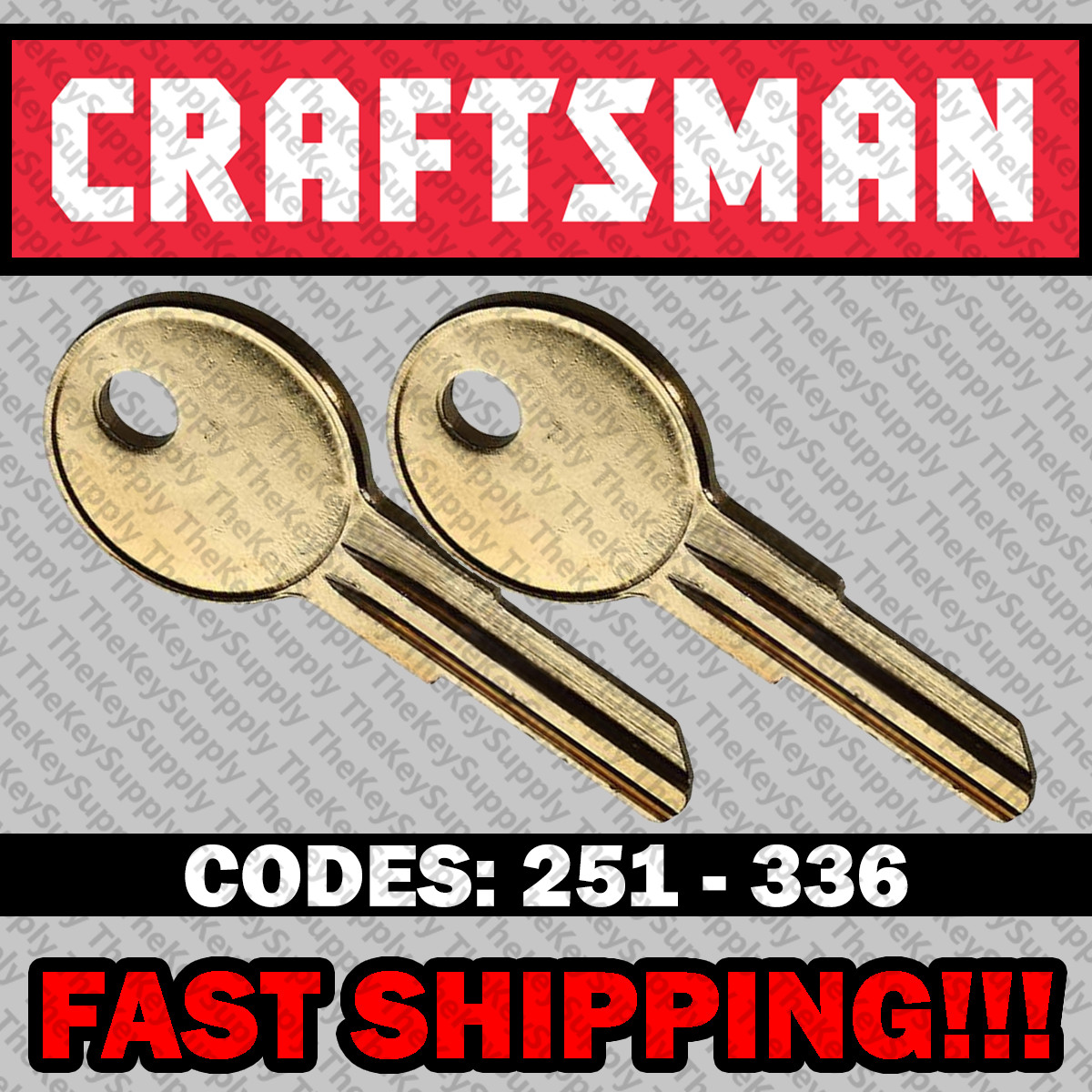 ( 2 ) Two Craftsman tool box keys / Select your key code / Series 251-336 gallery