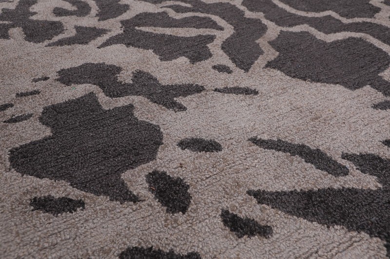 4'8" x 6'7" Handmade Loop & Cut textured pile Area Rug Modern Tan gallery