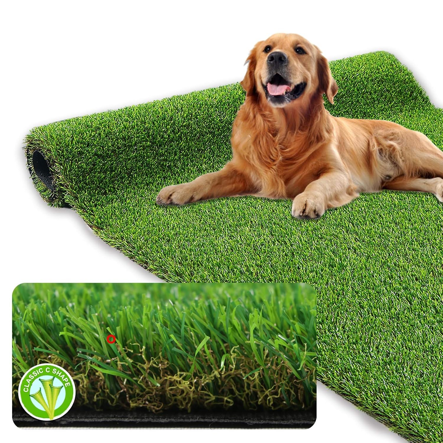 Pet Friendly Artificial Grass Rug 3x3 FT Thick Fake Outdoor Lawn Turf gallery